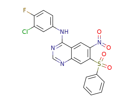 N-((3-chloro-4-fluorophenyl)-6-nitro-7-phenylsulfonyl)quinazolin-4-one
